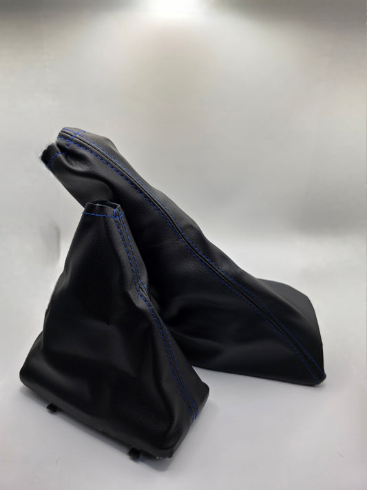 Leather Gear Shift Gaiter Blue Stitch Boot Cover For Ford Falcon FG FGX XR6T