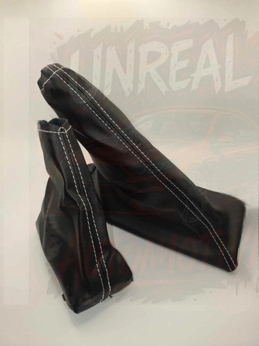Leather Gear Shift Gaiter White Stitch Boot Cover For Ford Falcon FG FGX XR6T