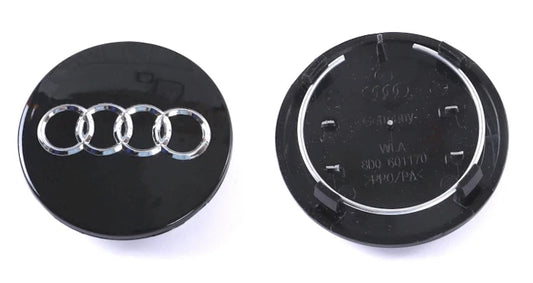NEW 4x AUDI 60mm Black Chrome Wheel Rim Center Hub Caps 4B0601170
