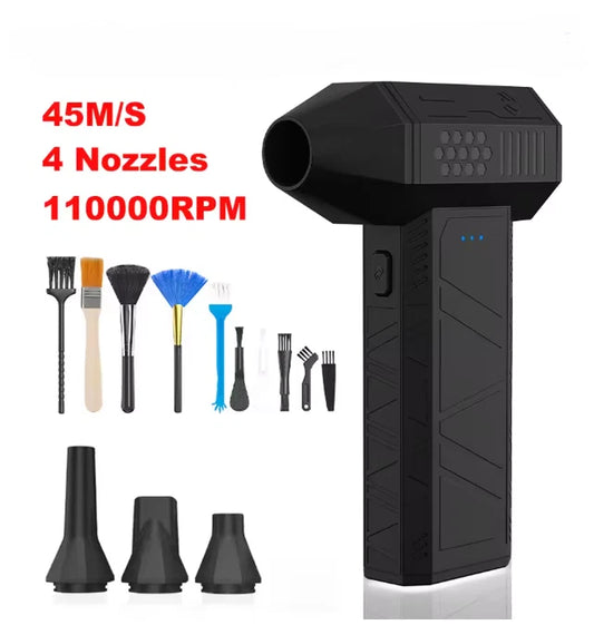 X3 Mini Fan 110000RPM Electric Air Duster With 4 Nozzles Super Turbo Jet