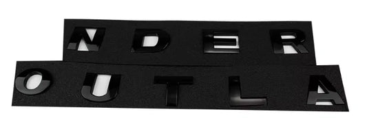 Black 3D Letters Car Front Hood Emblem Badge Decal For Mitsubishi Outlander 2024